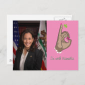 Ich bin mit Kamala Postkarte (Vorne/Hinten)