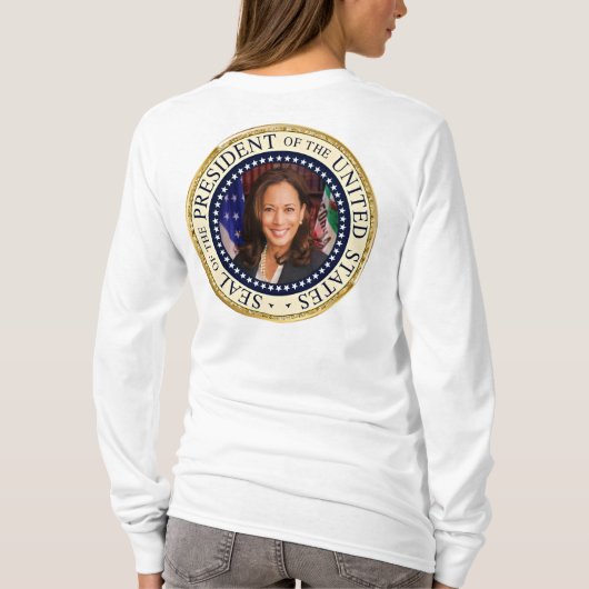 Ich bin mit Kamala Wappen T-Shirt (Rückseite)