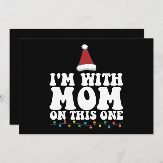 Ich bin mit Mama auf dieser Weihnachtsfamilie, die Einladung (Vorne/Hinten)