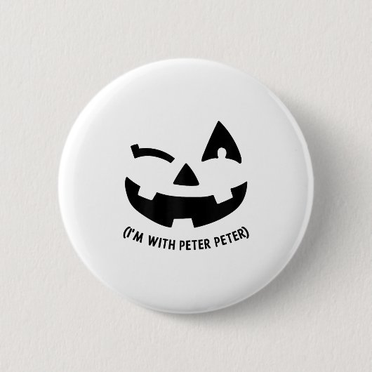 Ich bin mit Peter Couple Halloween Erwachsene Frau Button (Vorderseite)
