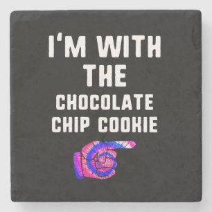 Ich bin mit Schokolade Chip Cookie GEFÄRBTE KRAW Steinuntersetzer