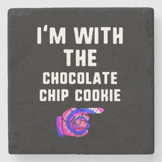 Ich bin mit Schokolade Chip Cookie | GEFÄRBTE KRAW Steinuntersetzer (Vorderseite)