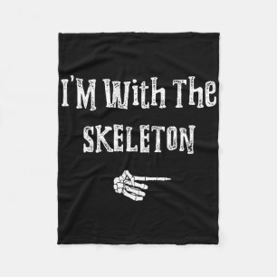 Ich bin mit Skeleton Halloween Kostüm Witzige Paar Fleecedecke