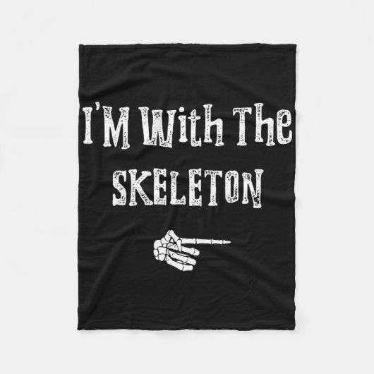 Ich bin mit Skeleton Halloween Kostüm Witzige Paar Fleecedecke (Vorderseite)
