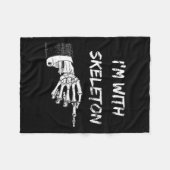 Ich bin mit Skeleton Halloween Matching Costume Sk Fleecedecke (Vorderseite (Horizontal))