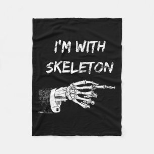Ich bin mit Skeleton Halloween Matching Costume Sk Fleecedecke