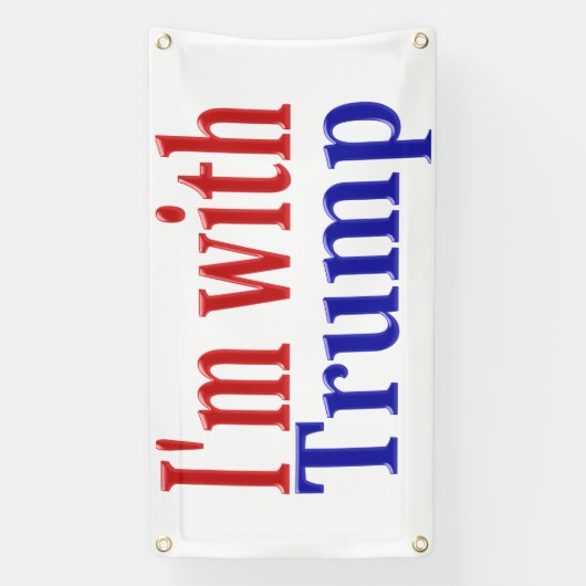 Ich bin mit Trump in rot Banner (Vertikal)