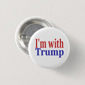 Ich bin mit Trump in rot Button (Vorne & Hinten)