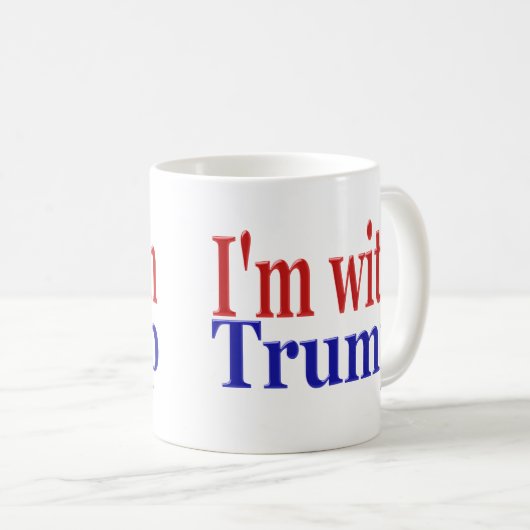 Ich bin mit Trump mit rotem blauen Halbtext Kaffeetasse (VorderseiteRechts)