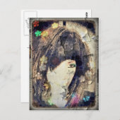 Ich bin mit Wig Floral Postcard Postkarte (Vorne/Hinten)