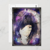 Ich bin mit Wig Lila Postkarte (Vorne/Hinten)