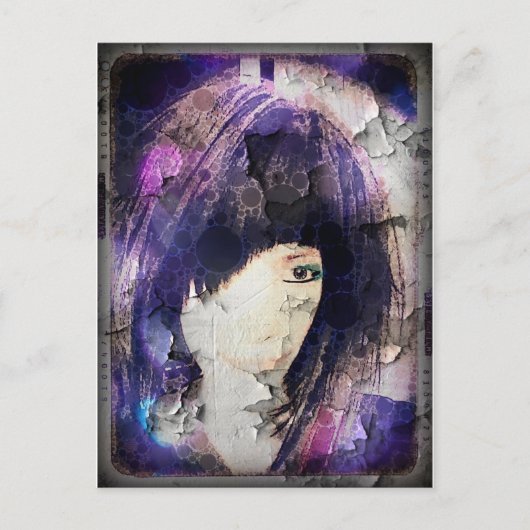 Ich bin mit Wig Lila Postkarte (Vorderseite)