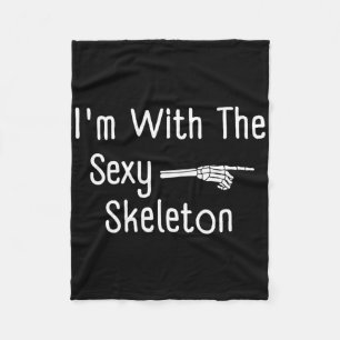 Ich bin mit Y Skeleton Halloween Kostüm Funny Last Fleecedecke