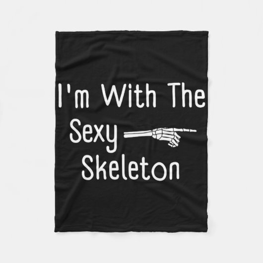 Ich bin mit Y Skeleton Halloween Kostüm Funny Last Fleecedecke (Vorderseite)