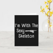 Ich bin mit Y Skeleton Halloween Kostüm Funny Last Karte (Gelbe Blume)