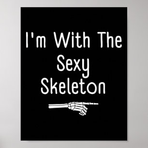Ich bin mit Y Skeleton Halloween Kostüm Funny Last Poster
