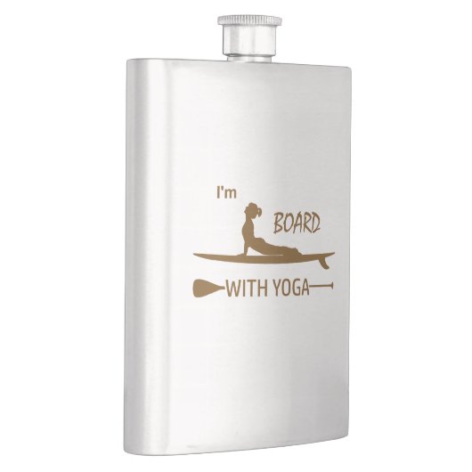 Ich bin mit Yoga an Bord Flachmann (Rechts)