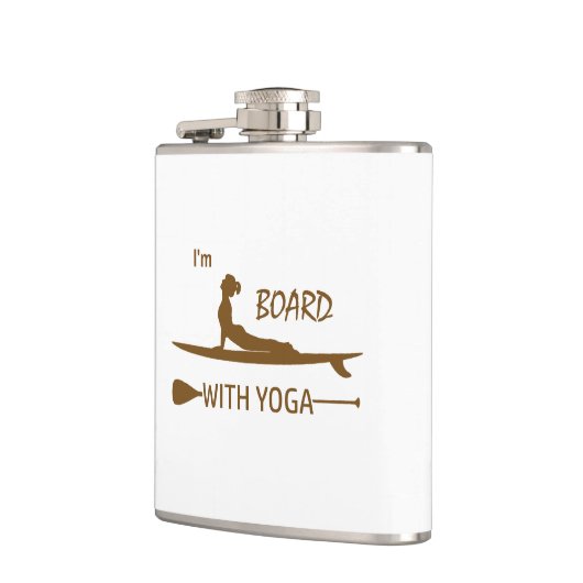 Ich bin mit Yoga an Bord Flachmann (Links)