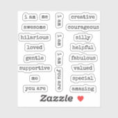 Ich bin Motivierend Affirmation Aufkleber (Blatt)