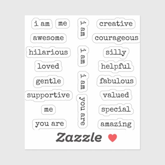 Ich bin Motivierend Affirmation Aufkleber (Blatt)