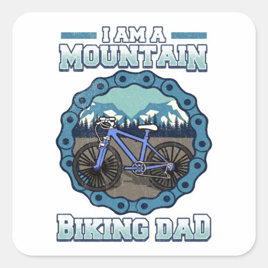 Ich bin Mountainbike-Vater-Radfahrer Quadratischer Aufkleber (Vorderseite)
