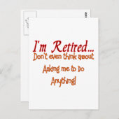 Ich bin müde, frag mir nichts zu tun postkarte (Vorne/Hinten)