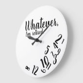 Ich bin müde Funny Retirement Simple White Große Wanduhr (Winkel)