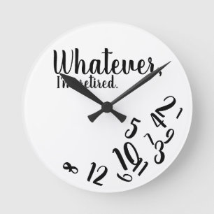 Ich bin müde Funny Retirement Simple White Runde Wanduhr