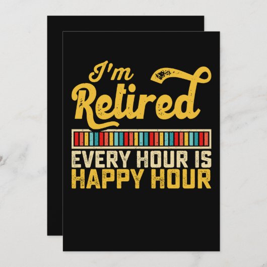 Ich bin müde, jede Stunde ist glücklich. Einladung (Vorne/Hinten)