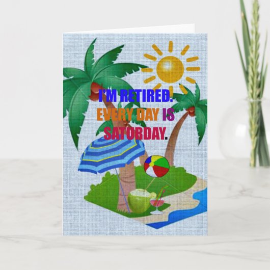 Ich bin müde. Jeden Tag ist Samstag. Karte (Vorderseite)