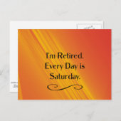 Ich bin müde. Jeder Tag ist Samstag. Postkarte (Vorne/Hinten)