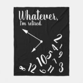 Ich bin müde lustige Ruhestand Zeit Uhr schwarz Fleecedecke (Vorderseite)