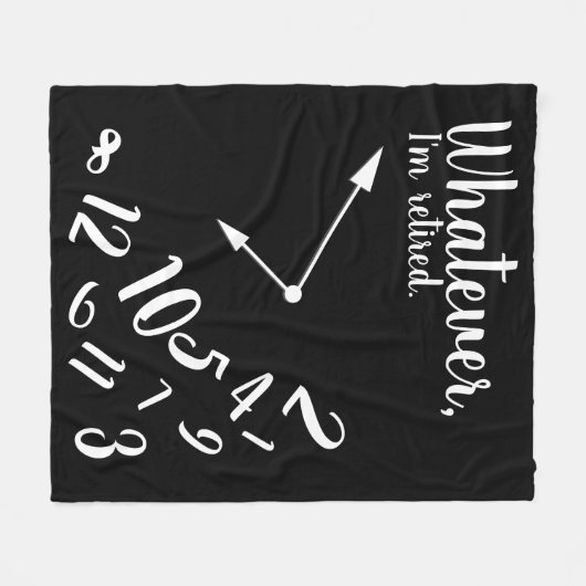Ich bin müde lustige Ruhestand Zeit Uhr schwarz Fleecedecke (Vorderseite (Horizontal))