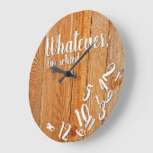 Ich bin müde Rustikal Wood Funny Rentirement Große Wanduhr (Winkel)