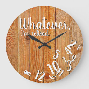 Ich bin müde Rustikal Wood Funny Rentirement Große Wanduhr