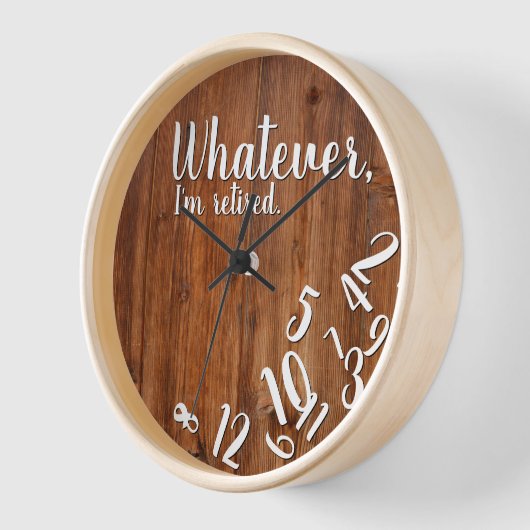 Ich bin müde Rustikal Wood Funny Rentirement Uhr (Winkel)