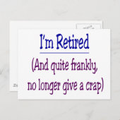 "Ich bin müde und gebe keinen Mist mehr" Postkarte (Vorne/Hinten)