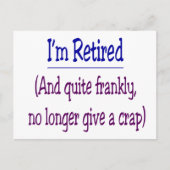 "Ich bin müde und gebe keinen Mist mehr" Postkarte (Vorderseite)