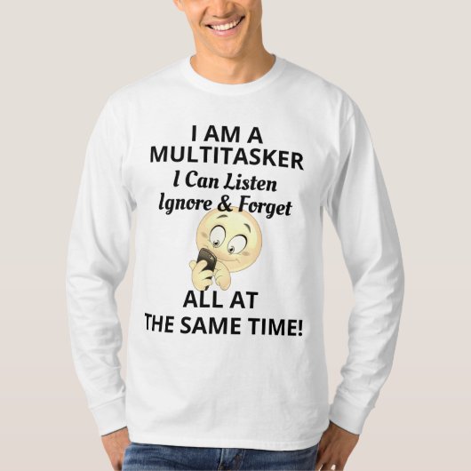Ich bin Multitasker Funny T-Shirt & Handy Emoji (Vorderseite)