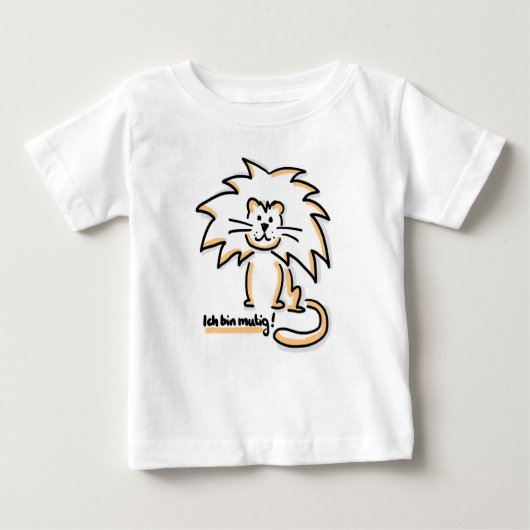 Ich bin mutig - Löwe Baby T-shirt (Vorderseite)