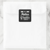 Ich bin Mutter und Geschäftsführer Quadratischer Aufkleber (Tasche)