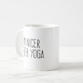 Ich bin nach dem Yoga Nicer Kaffeetasse (Vorderseite Links)