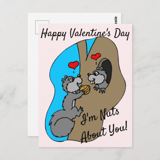 Ich bin Nackt über dich, Eichhörnchen zum Valentin Postkarte (Vorne/Hinten)