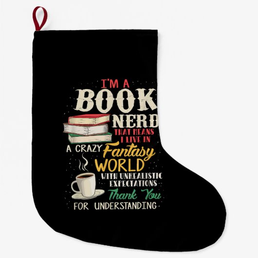Ich bin Nerd - Buch Lover - Literatur Großer Weihnachtsstrumpf (Vorderseite)