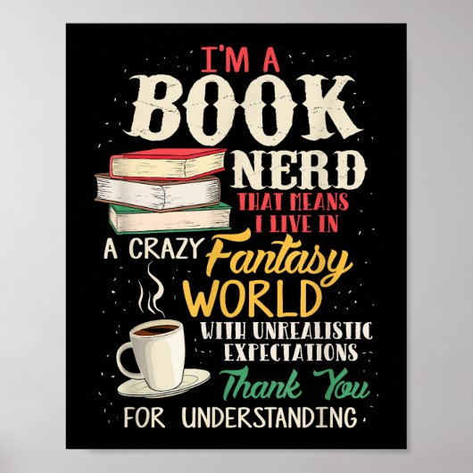 Ich bin Nerd - Buch Lover - Literatur Poster (Vorne)
