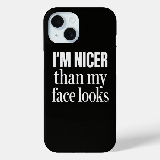 Ich bin netter als mein Gesicht aussieht Lustiger Case-Mate iPhone Hülle (Rückseite)