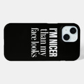 Ich bin netter als mein Gesicht aussieht Lustiger Case-Mate iPhone Hülle (Rückseite (Horizontal))