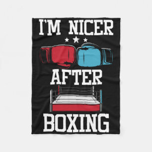 Ich bin netter nach dem Boxen - Kickboxen Kickboxe Fleecedecke