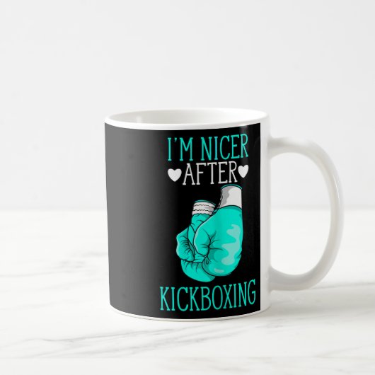 Ich bin netter nach Kickboxen Lustiger Kickboxer,  Kaffeetasse (Rechts)