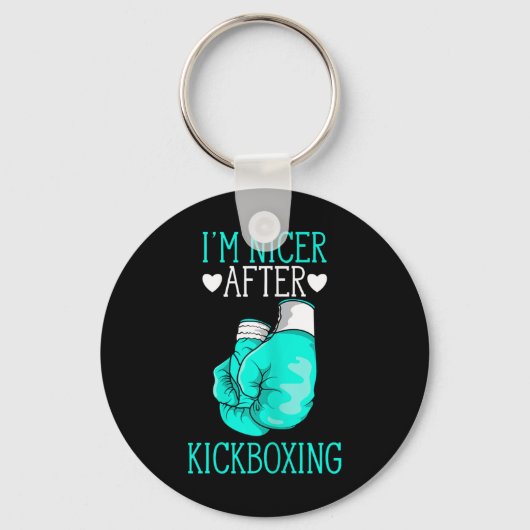 Ich bin netter nach Kickboxen Lustiger Kickboxer,  Schlüsselanhänger (Vorderseite)